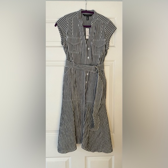 White House Black Market Striped Utility Midi. Size - 0P. - Picture 5 of 13
